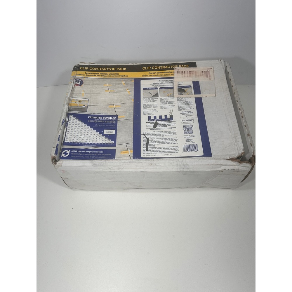 QEP LASH Tile Leveling Clips 1000 Pack 1/16" 1.5mm White 99740 Contractor Pack